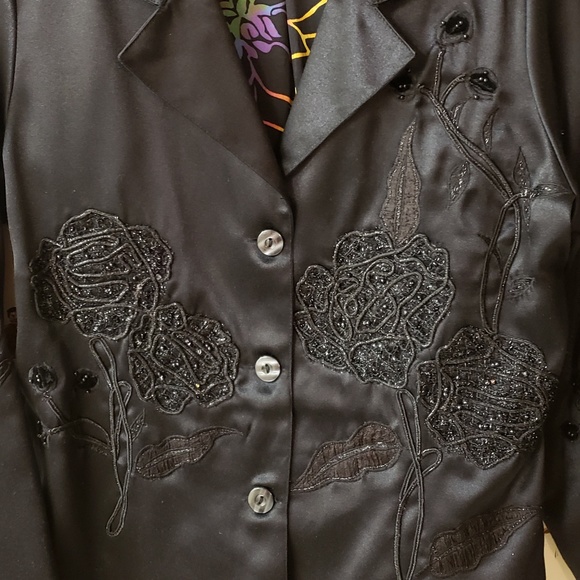 COAT/JACKET Sequins Embroidery Flowers - Picture 2 of 8